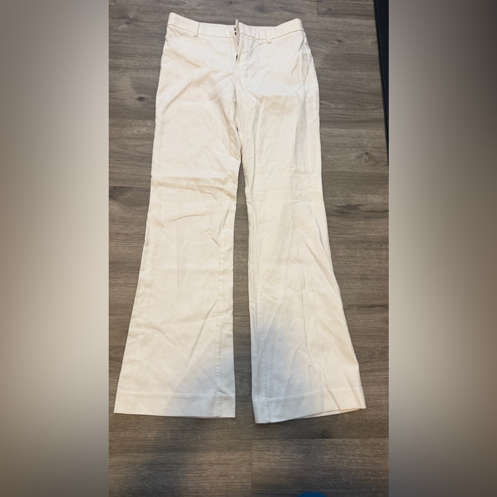 GAP Cream Wide-Leg Trousers LONG